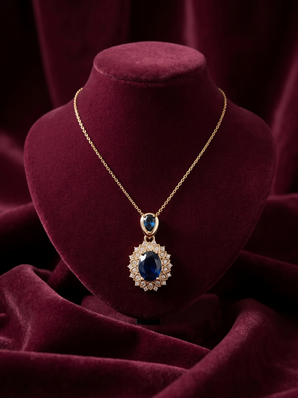 The Sapphire Sunburst Pendant