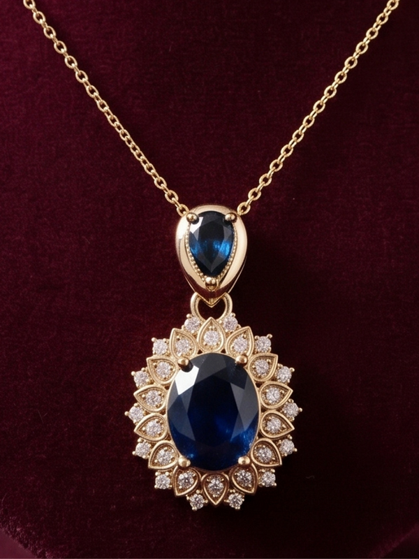 The Sapphire Sunburst Pendant