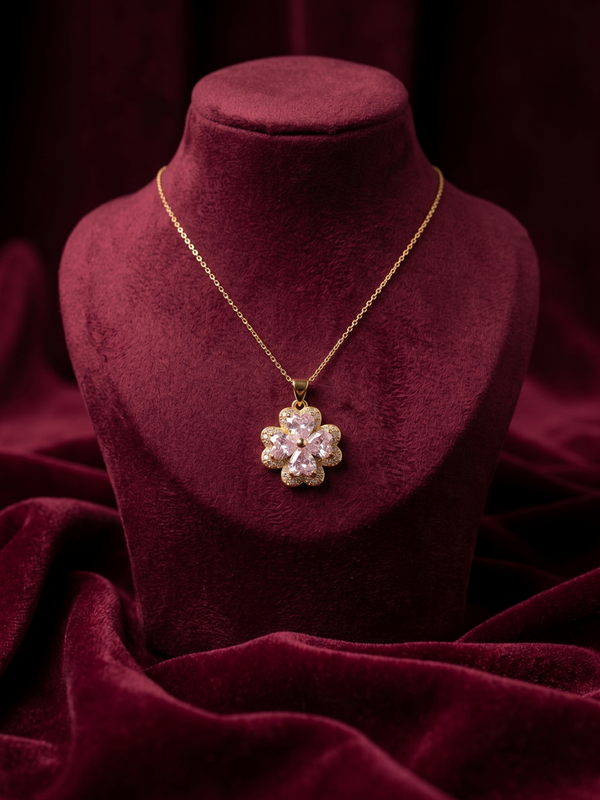 The Morganite Clover Pendant