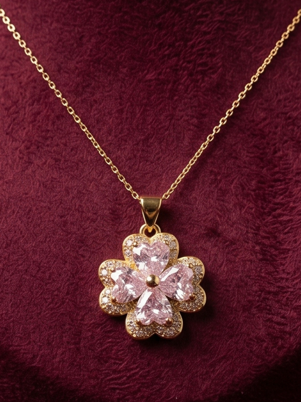The Morganite Clover Pendant