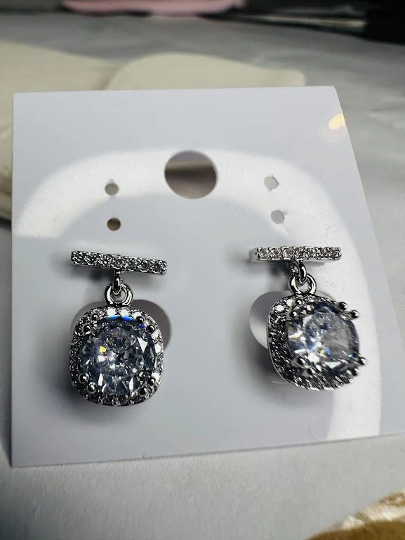 The Radiant Halo Drop Earrings