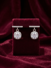 The Radiant Halo Drop Earrings