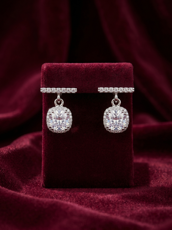 The Radiant Halo Drop Earrings