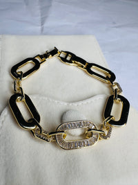 The Onyx Enamel Baguette Link