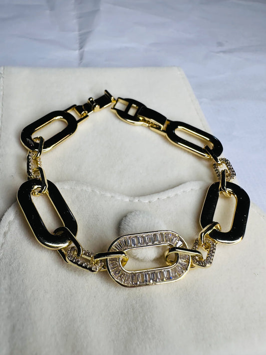 The Onyx Enamel Baguette Link