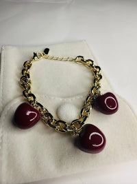 The Burgundy Heart Charm Link
