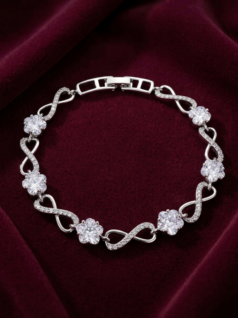 The Rhodium Infinity Floral Link