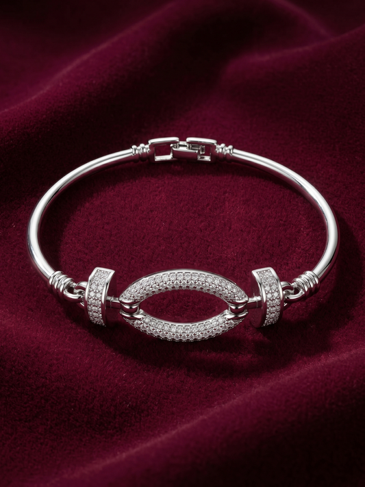 The Structured Oval Pave Cuff