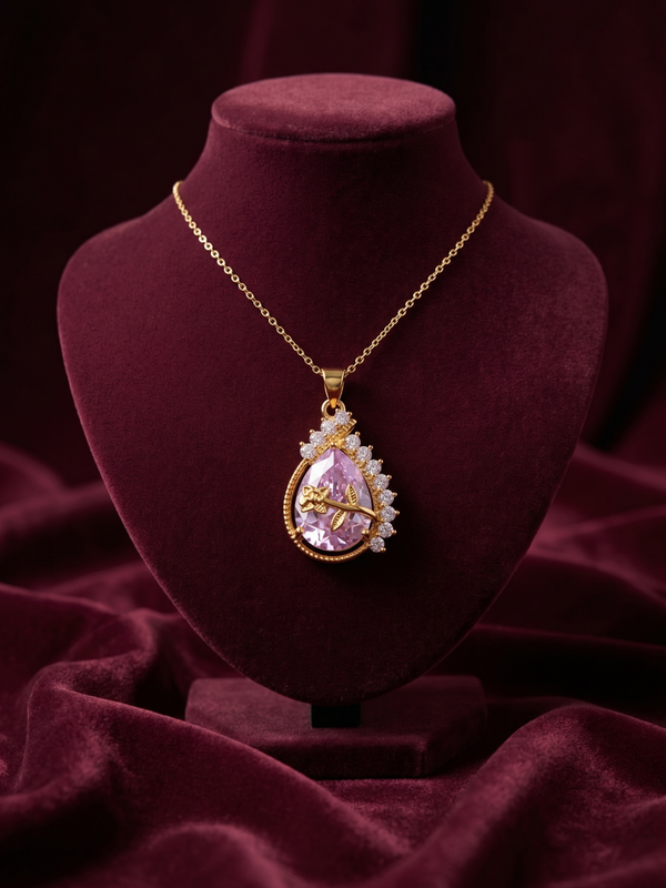 The Enchanted Rose Teardrop Pendant