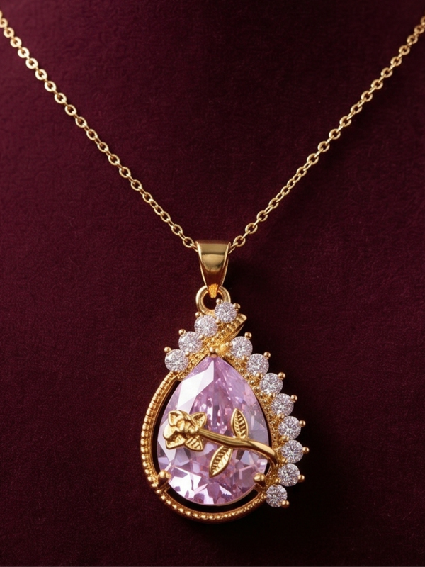 The Enchanted Rose Teardrop Pendant
