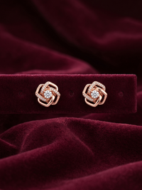The Rose Gold Floral Swirl Stud