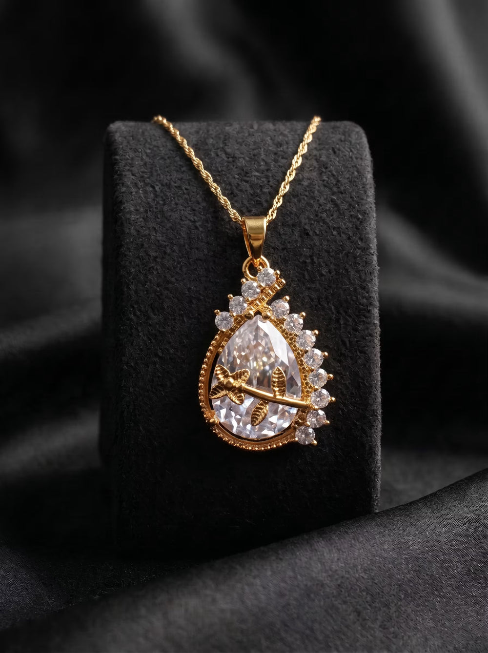 The Enchanted Rose Teardrop Pendant