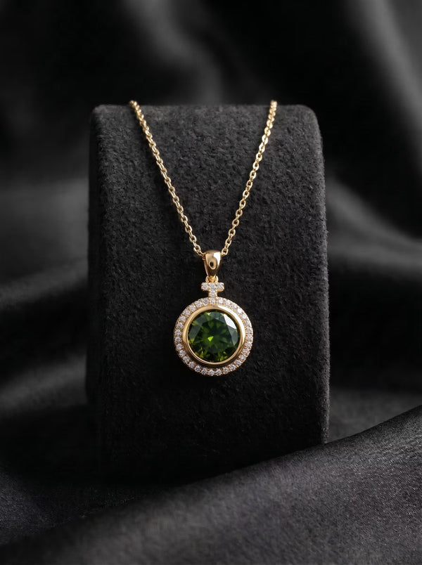 The Green Crystal Halo Pendant