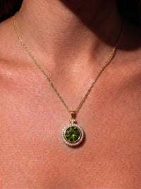 The Green Crystal Halo Pendant