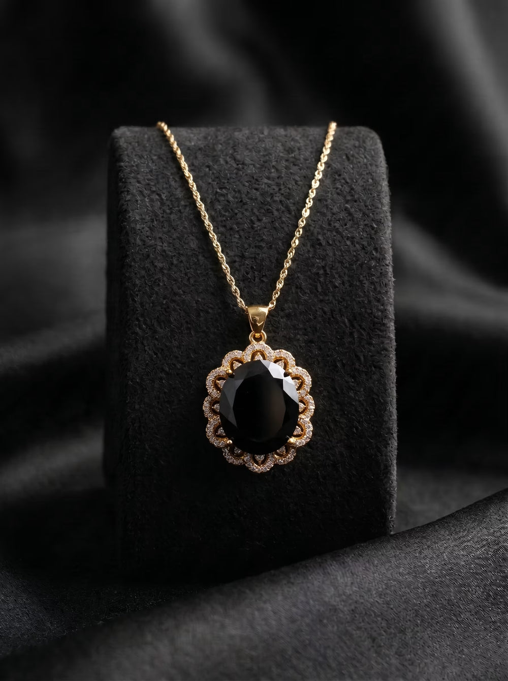 The Onyx Floral Pendant