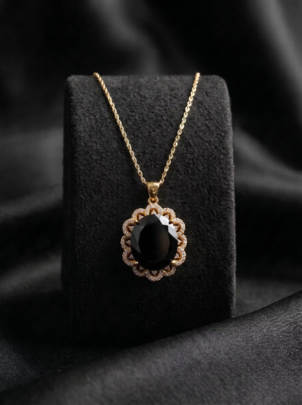 The Onyx Floral Pendant