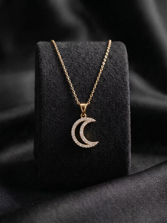 The Pave Crescent Pendant