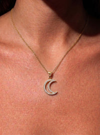 The Pave Crescent Pendant