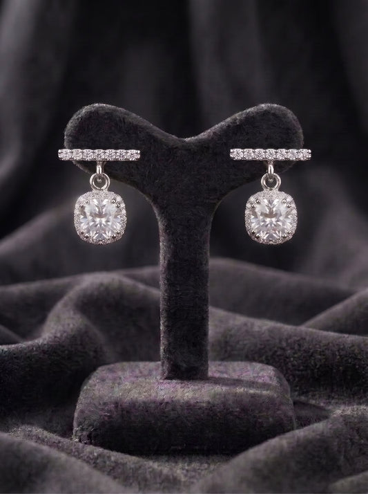 The Radiant Halo Drop Earrings