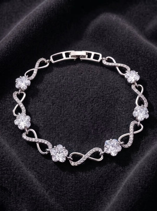 The Rhodium Infinity Floral Link