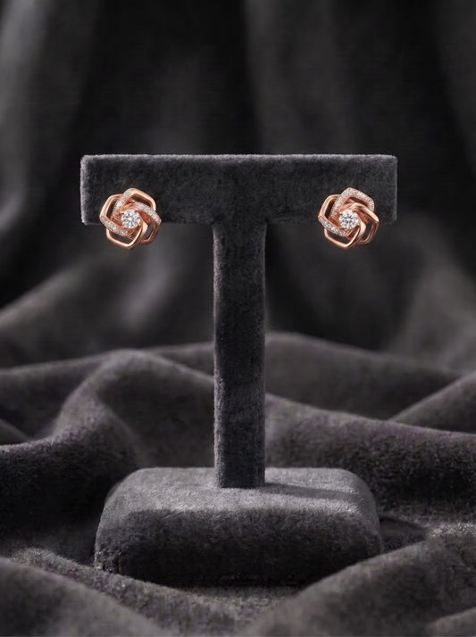 The Rose Gold Floral Swirl Stud