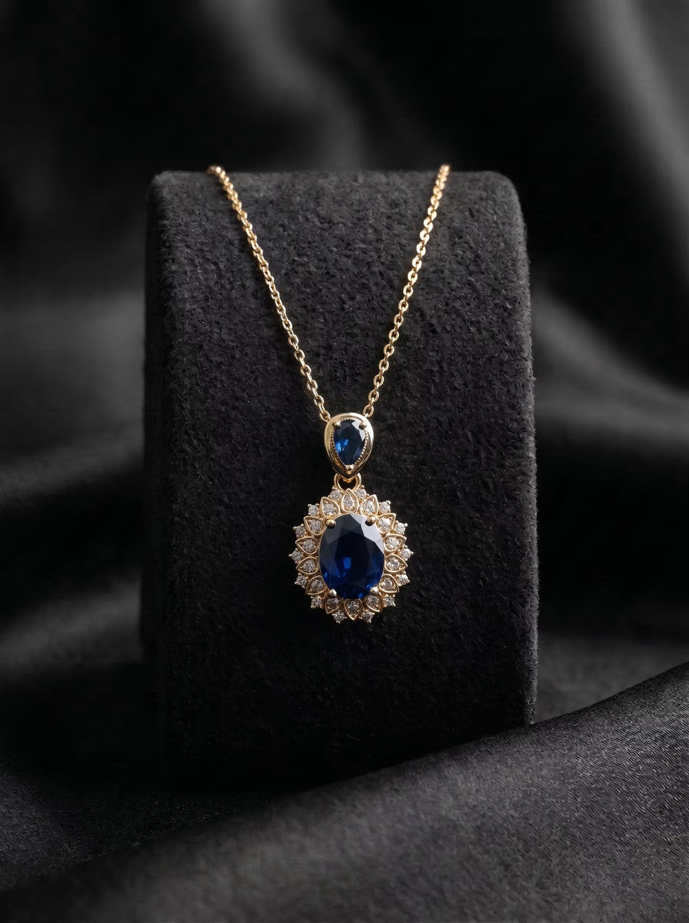 The Sapphire Sunburst Pendant
