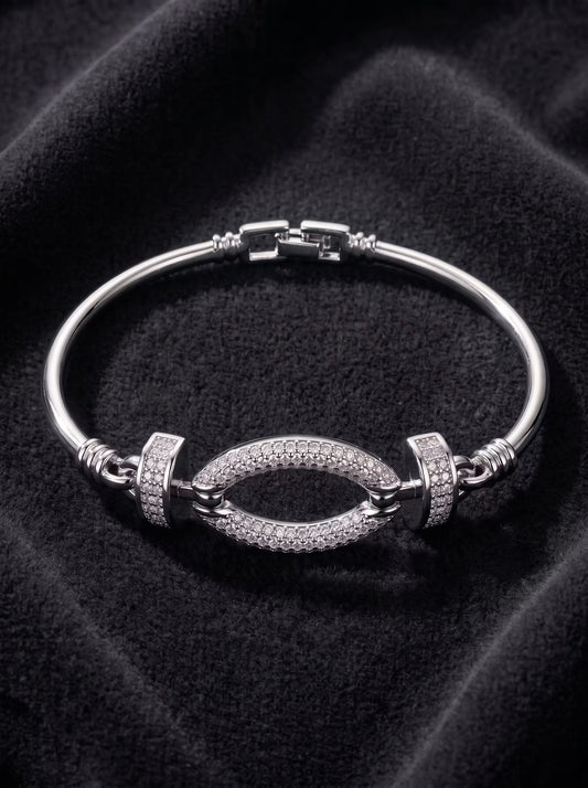 The Structured Oval Pave Cuff