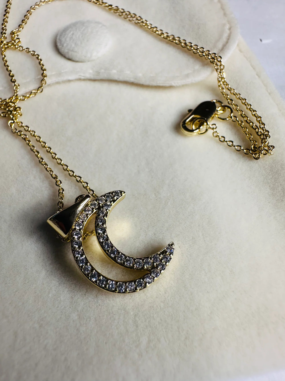 The Pave Crescent Pendant