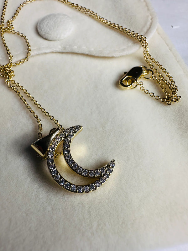 The Pave Crescent Pendant